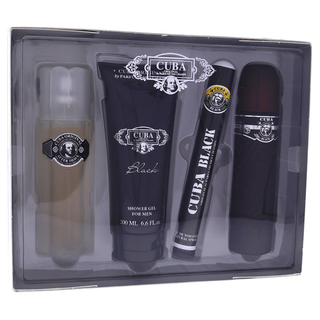 Cuba Black Geschenkset für Herren 4-teilig 3.4 oz + 1.7 oz