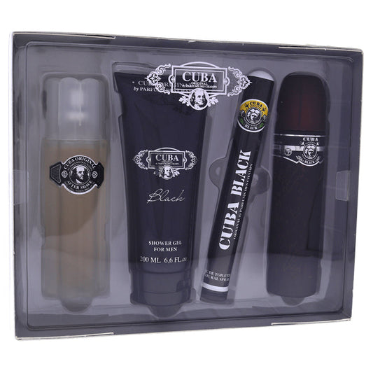 Cuba Black Geschenkset für Herren 4-teilig 3.4 oz + 1.7 oz