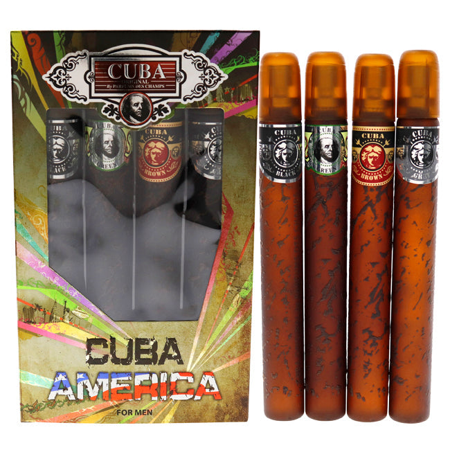 Cuba America Geschenkset für Herren 4-teilig 4 x 35 ml